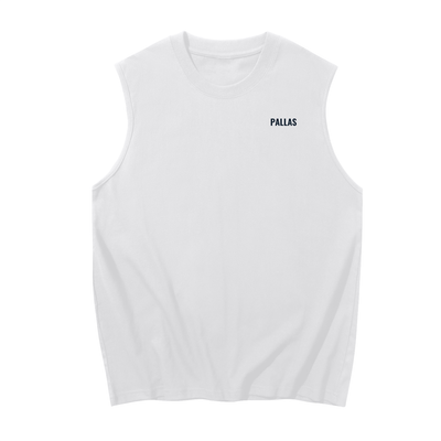 PALLAS Sleeveless Cotton Tank Top (White)