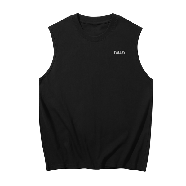 PALLAS Sleeveless Cotton Tank Top (Black)