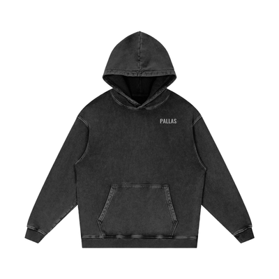 PALLAS Snow Washed Loose Cotton Hoodie (Black)