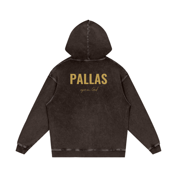 PALLAS Snow Washed Loose Cotton Hoodie (Gold)