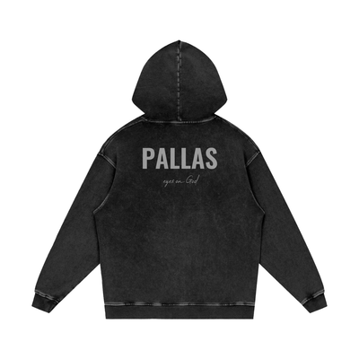 PALLAS Snow Washed Loose Cotton Hoodie (Black)